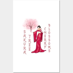 Sakura tree - cherry blossoms Posters and Art